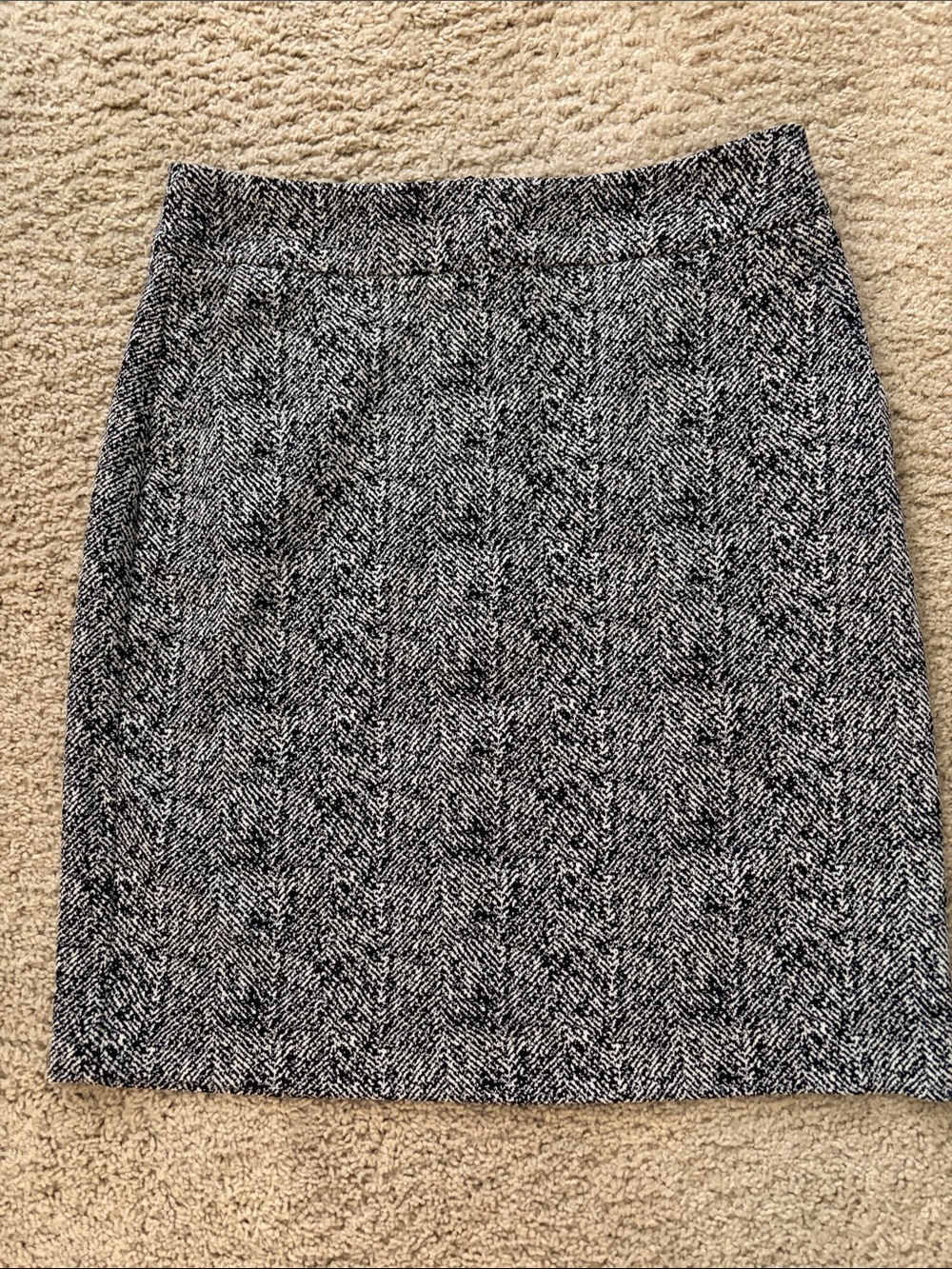 CAbi Black & White Tweed Pencil Skirt
